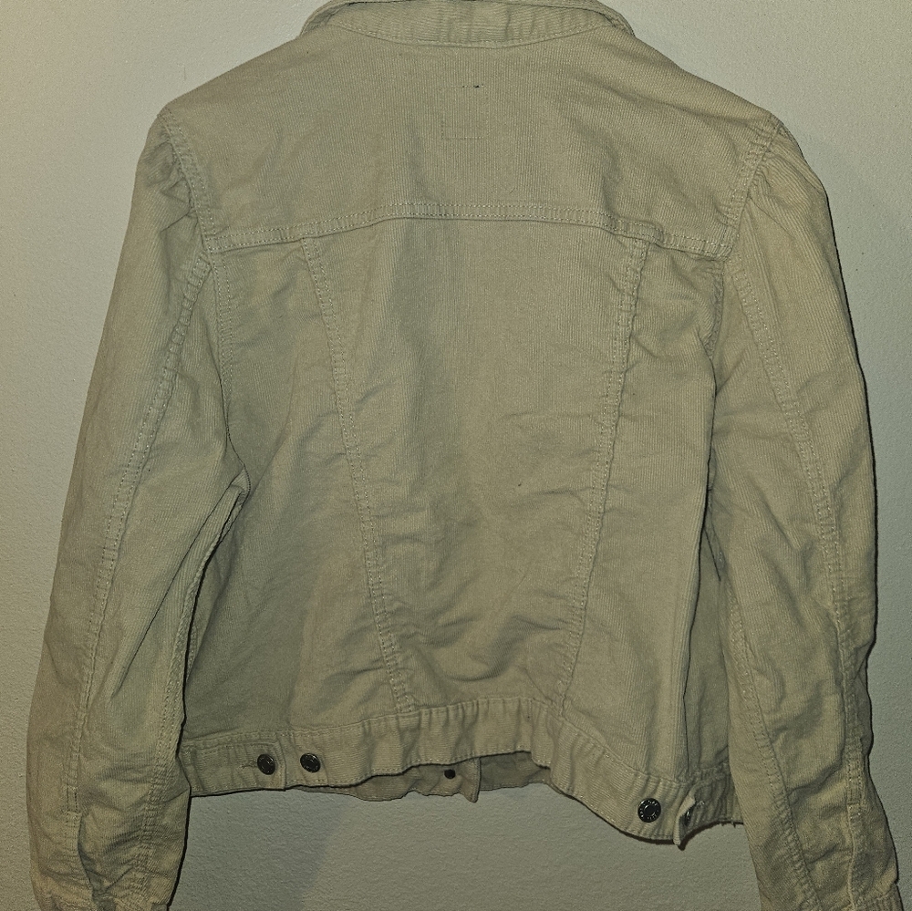 Gap Womens Beige Puff Sleeve Button Up Corduroy Jacket Size X-Large - Picture 9 of 11